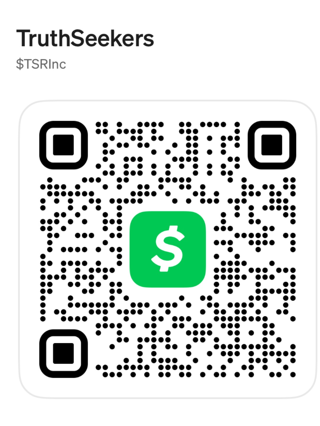 Cash App QR code for TruthSeekers